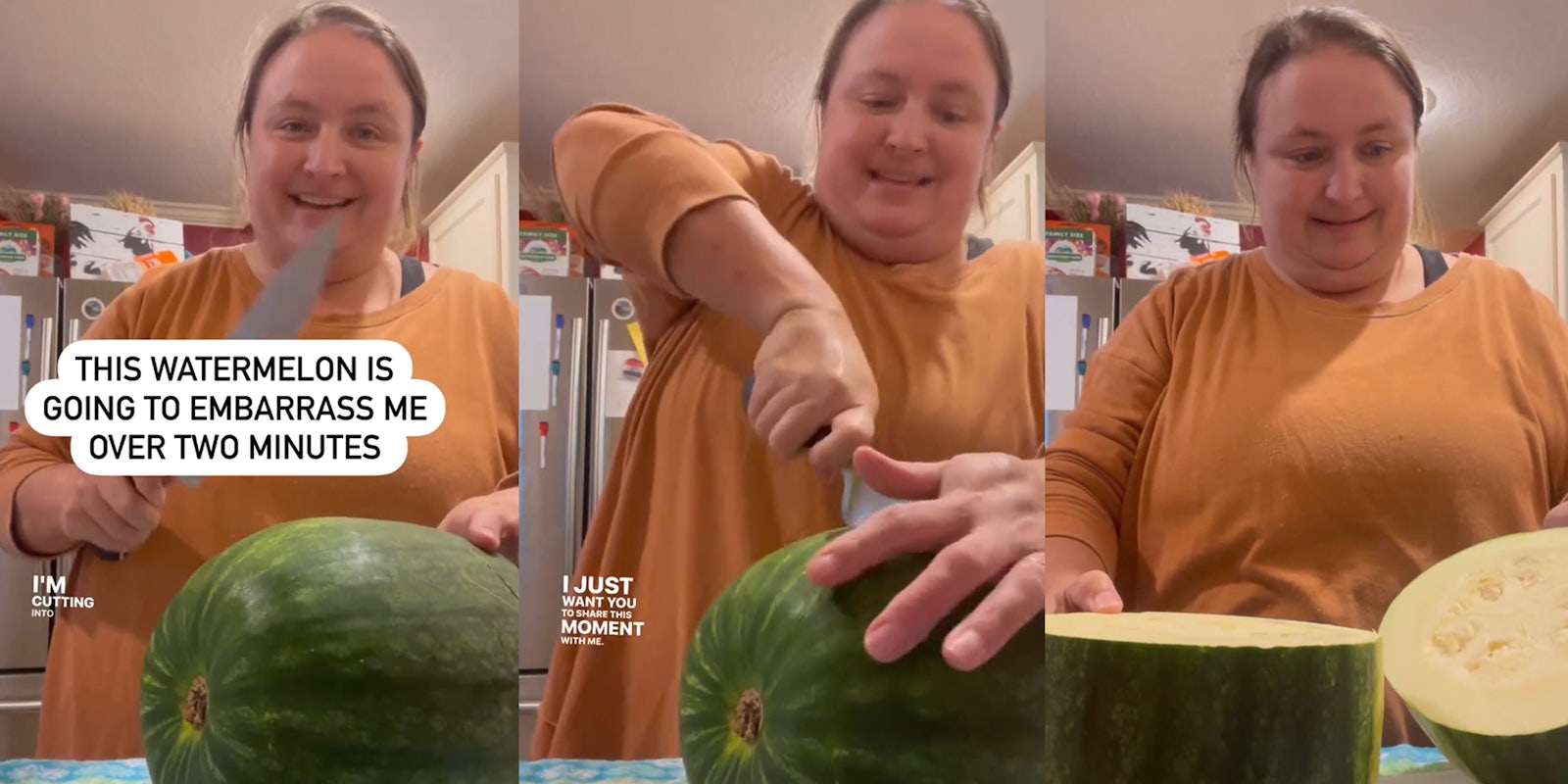 Ka-pow! Woman smashes watermelon with her breast