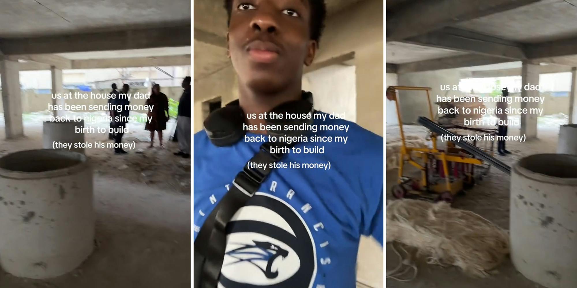 De zoon bezoekt het huis van zijn vader in Nigeria.  Het is een ramp