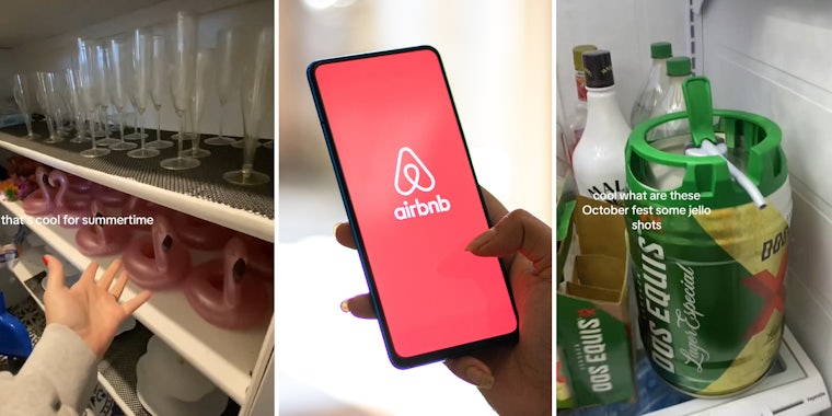 Airbnb host shows all the snacks and goods her guests left behind, including a Dos Equis keg