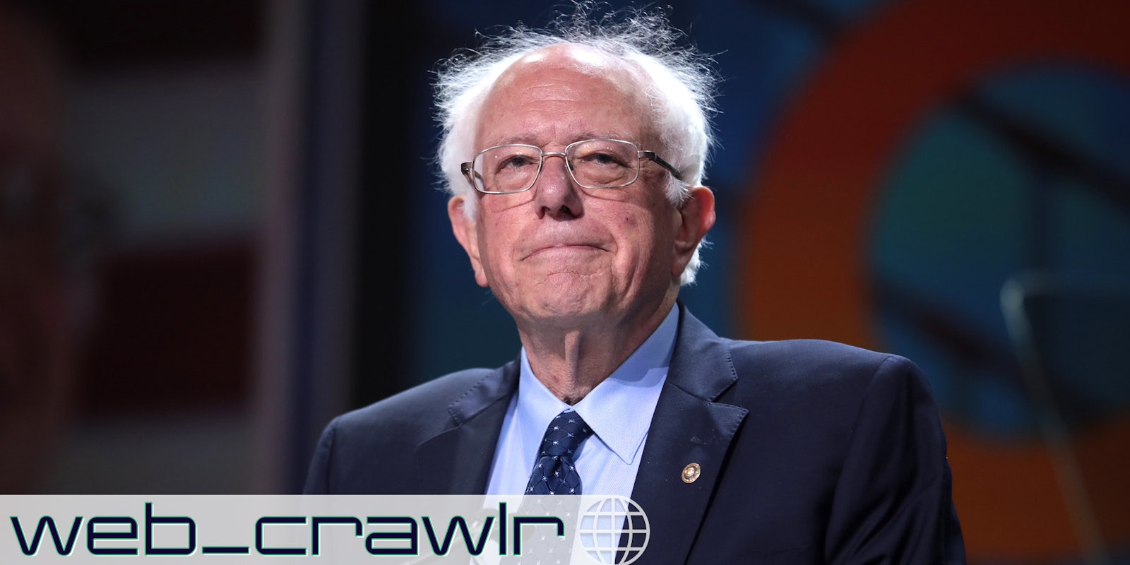 Sen. Bernie Sanders. The Daily Dot newsletter web_crawlr logo is in the bottom left corner.
