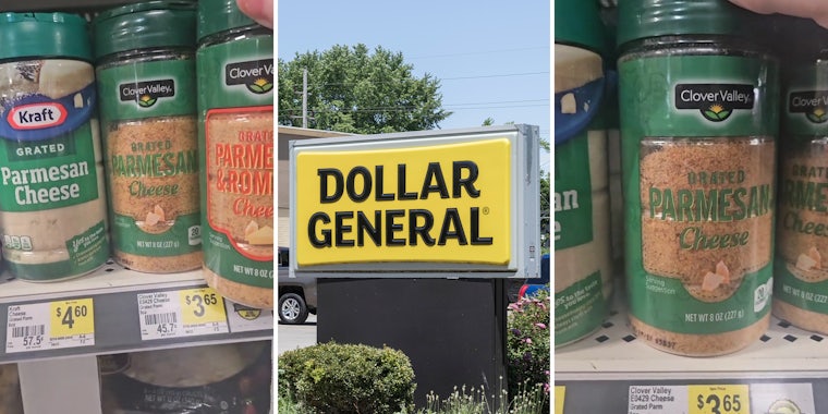 Woman finds grated parmesan cheese at Dollar General for over $1 cheaper than Kraft version. It’s not what she expected