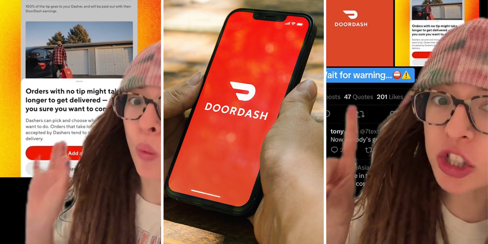 Doordash warns customers no tipping may result in longer wait times
