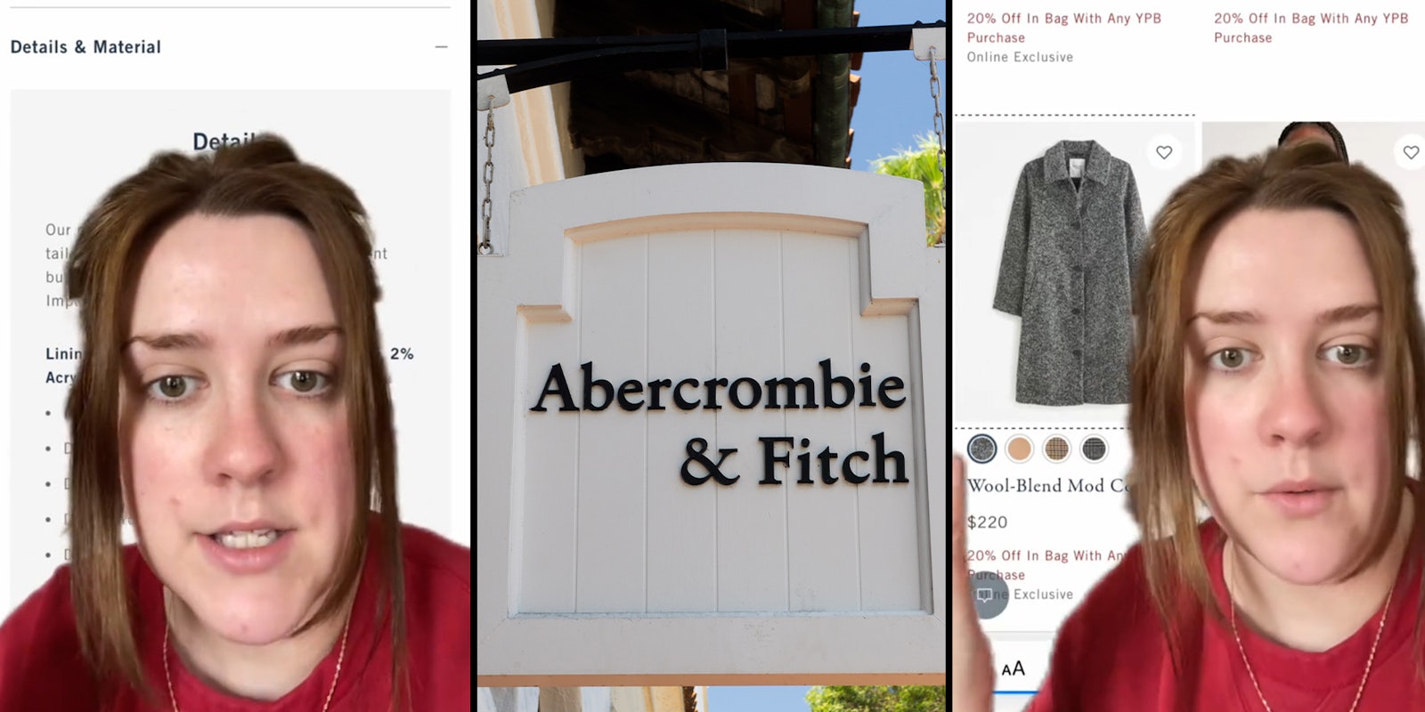 Customer calls out Abercrombie after they advertised a 100% polyester coat as wool