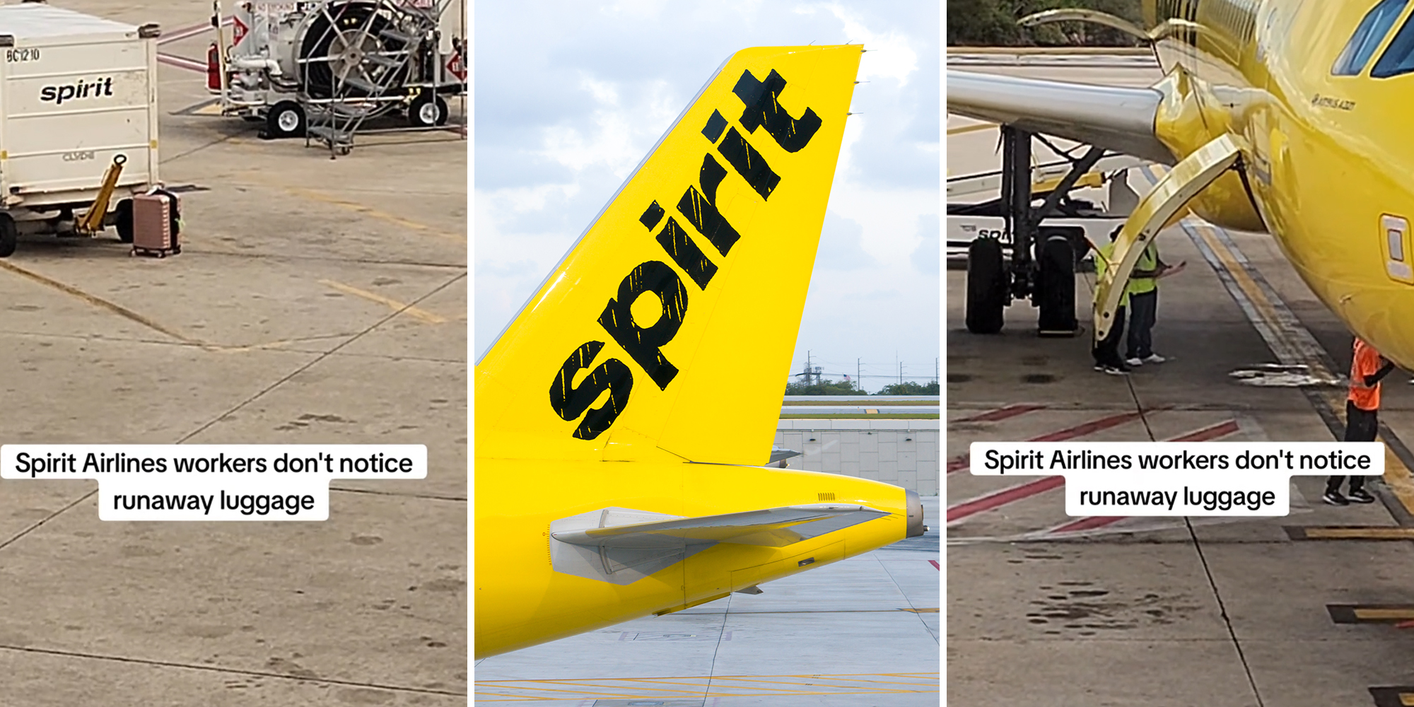 Travelers Catch Spirit Airlines Leaving Passenger S Bag Behind   Spirit Luggage 