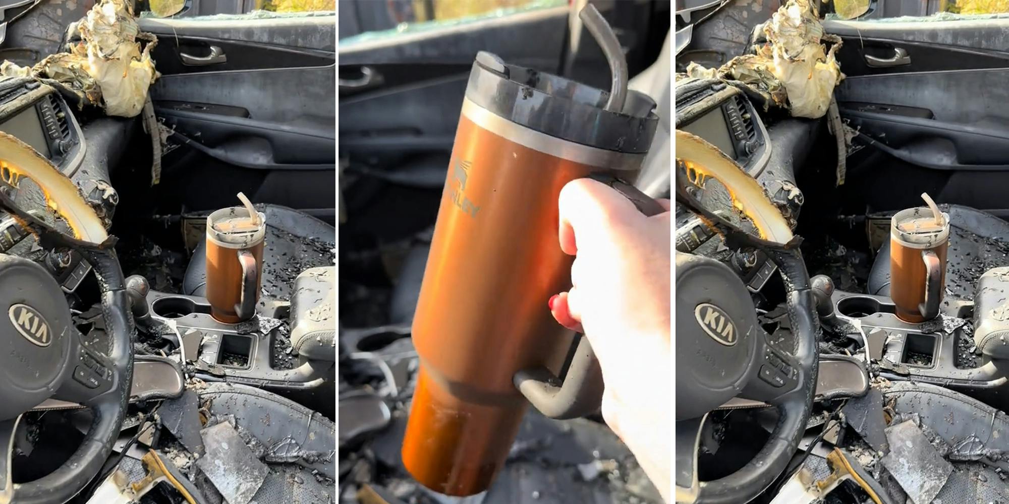 A Stanley cup survived a car fire and went viral. Then the brand gave the  owner a new vehicle