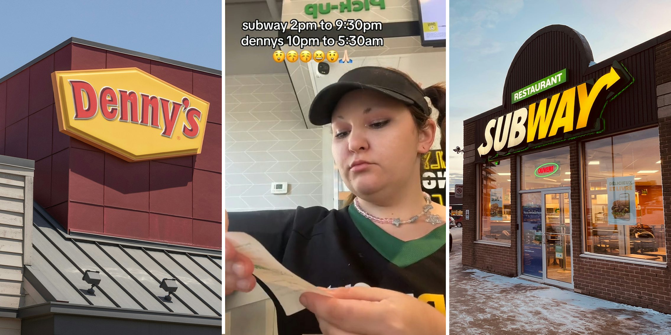 Subway worker clocks out after 7.5 hour shift, only to start another 7.5 hour shift at Denny’s