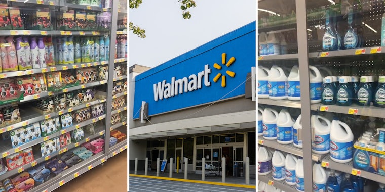 Walmart customer can't access anything in laundry section after all contents in the aisle are behind locked shelves