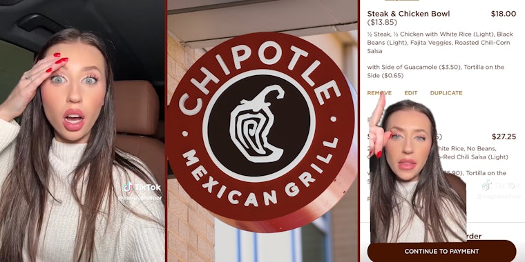 woman shocked by Chipotle prices