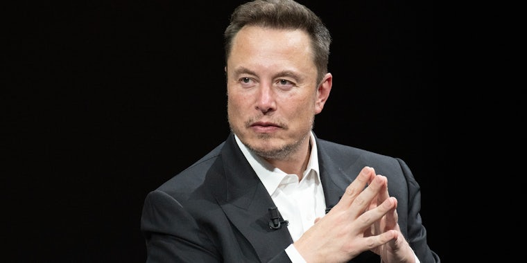 PARIS, FRANCE - June 16, 2023: Elon Musk, founder, CEO, and chief engineer of SpaceX, CEO of Tesla, CTO and chairman of Twitter, Co-founder of Neuralink and OpenAI, at VIVA Technology (Vivatech)