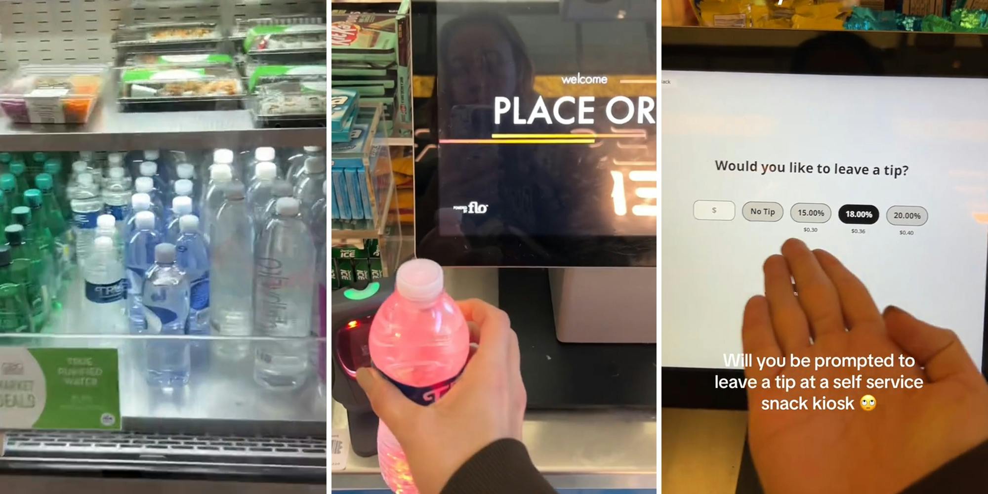 Woman uses self check out and is still asked for a tip