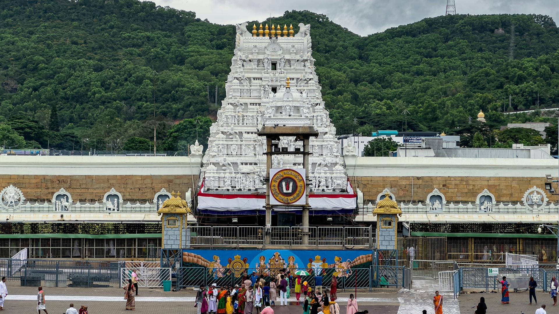 Tirupati: 24th July 2023: Beautiful view of the Triupati Balaji temple.