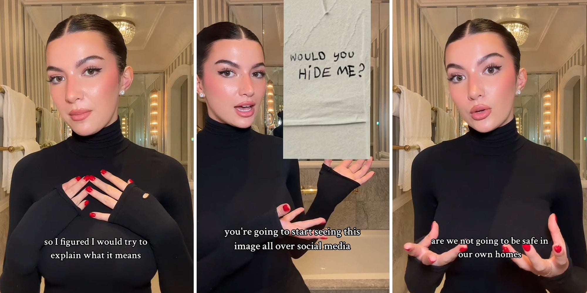 Jewish Influencer sharing the #wouldyouhideme concept on tiktok