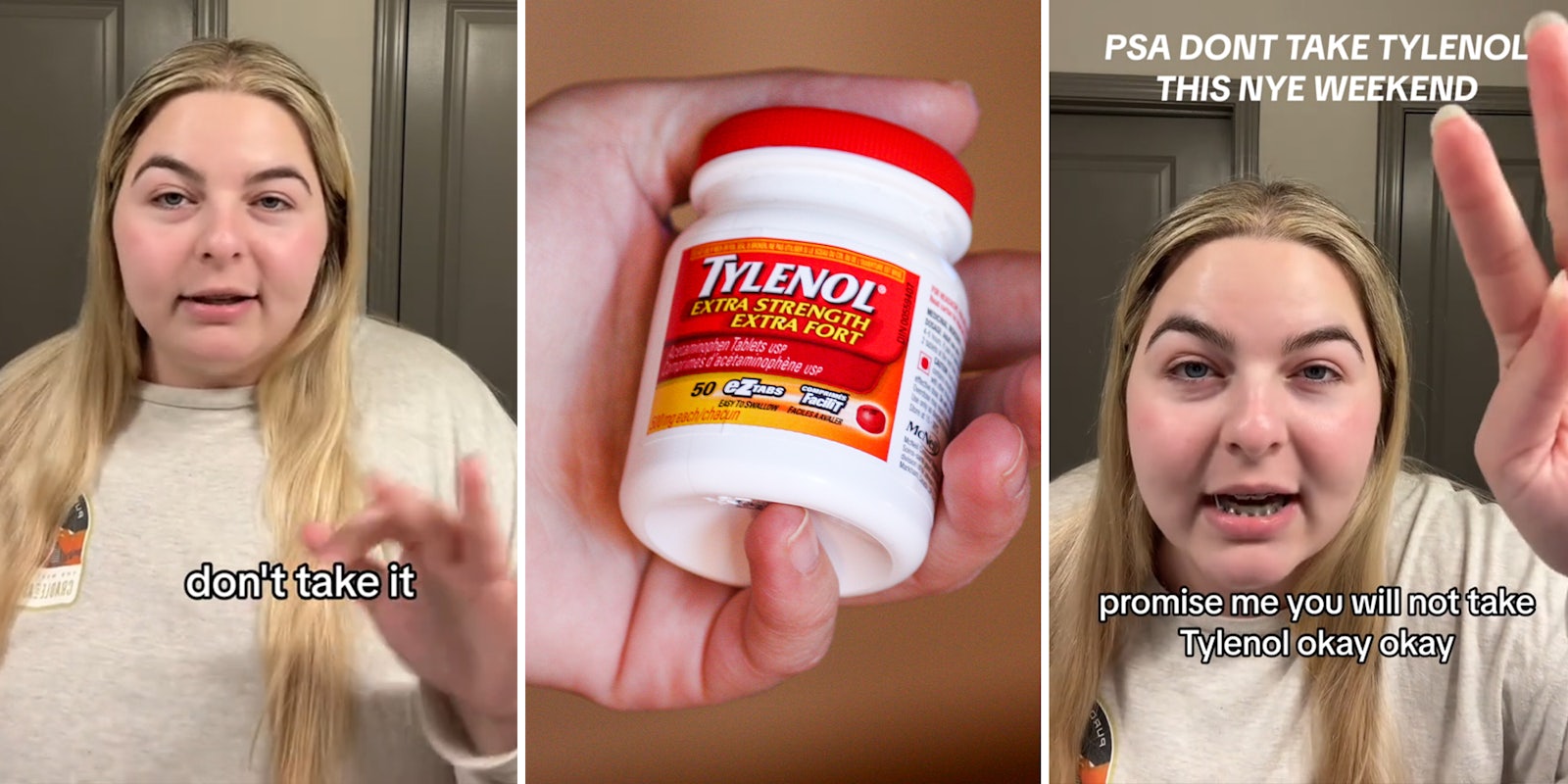 Woman shares why you shouldn’t take Tylenol on New Year’s Eve