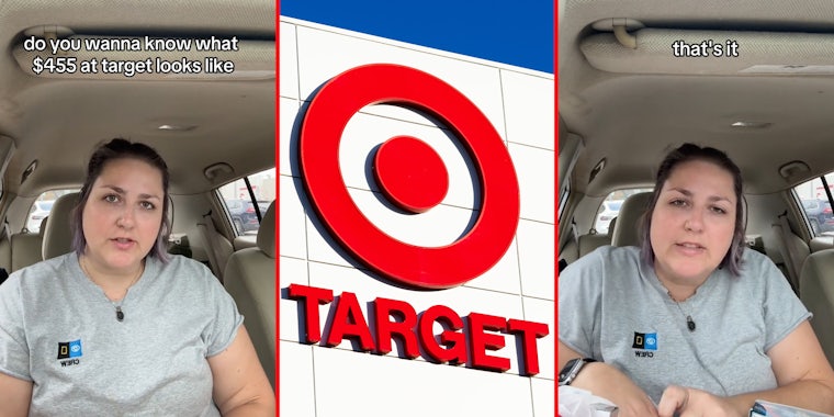 Target customer spends $455. She only got two bags’ worth of stuff
