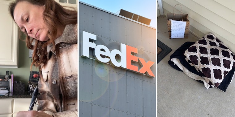 Woman bribes FedEx driver so he will leave package at the door