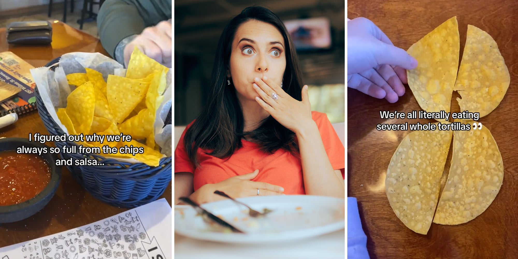 Mexican Restaurant Diner Realizes Why She's Full on Tortilla Chips