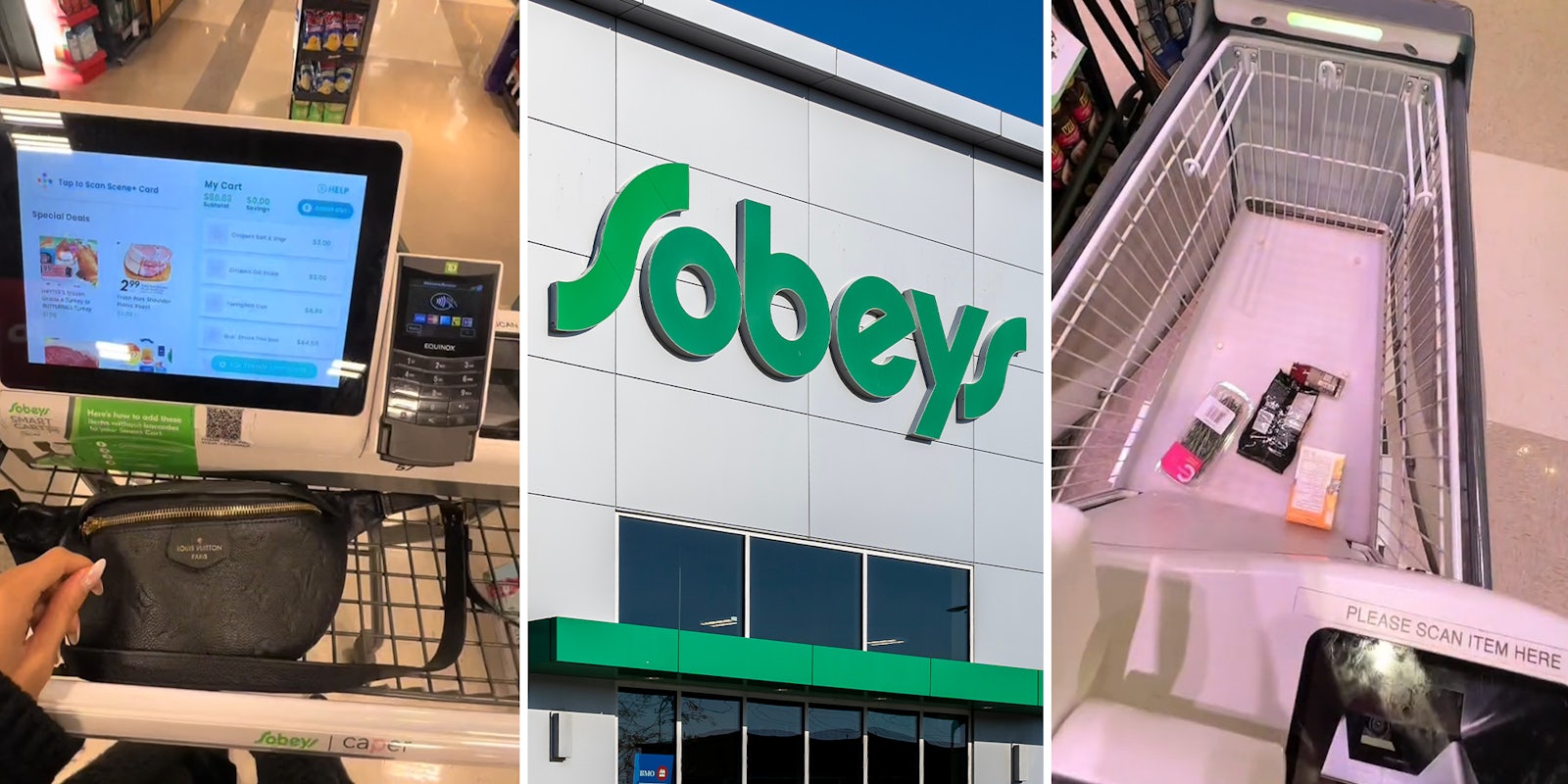Sobey's customer shows self-scanning shopping cart