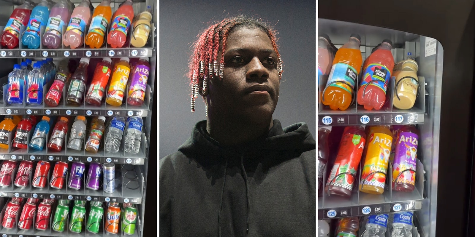 Lil Yachty notices glass Starbucks Frappuccino—in the top row
