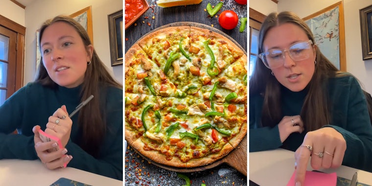 Woman demands sausage and peppers pizza without the sausage and peppers—refuses server's workaround
