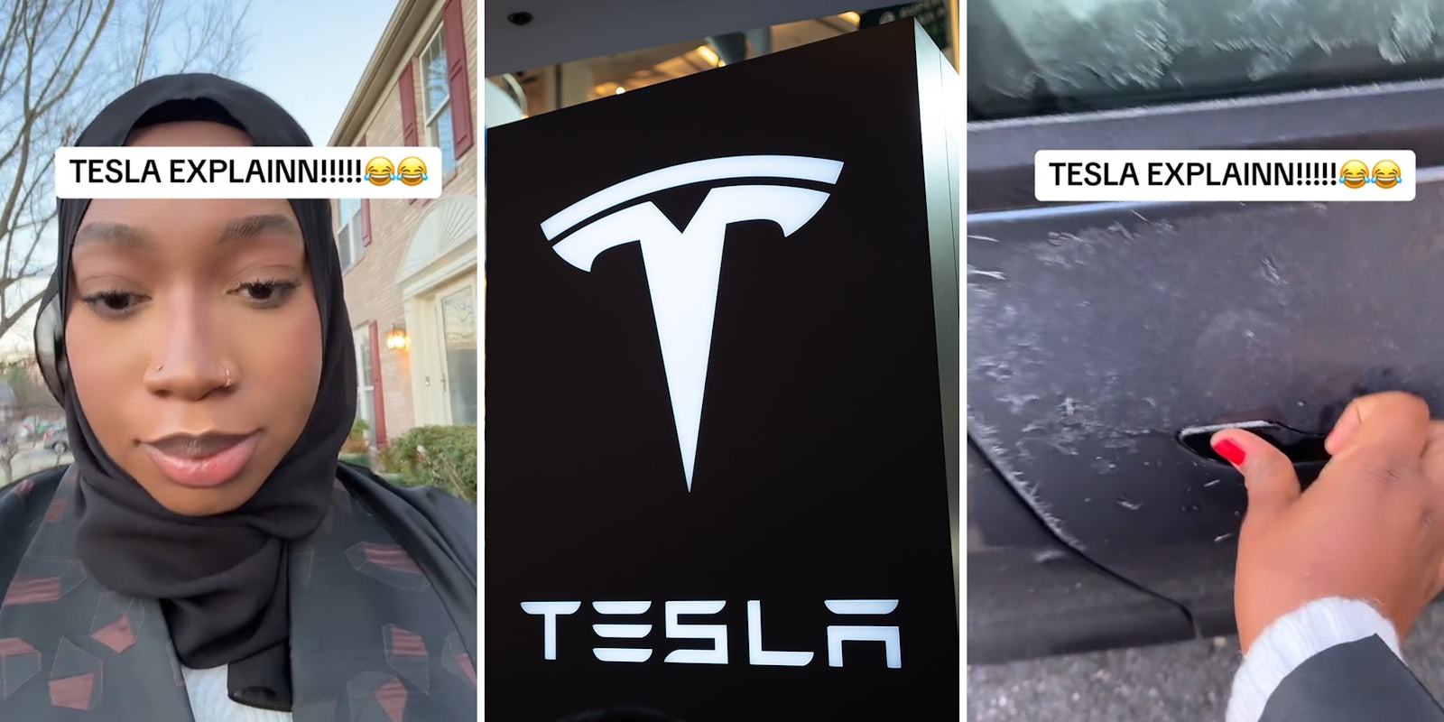 Woman locked out of Tesla after handles freeze