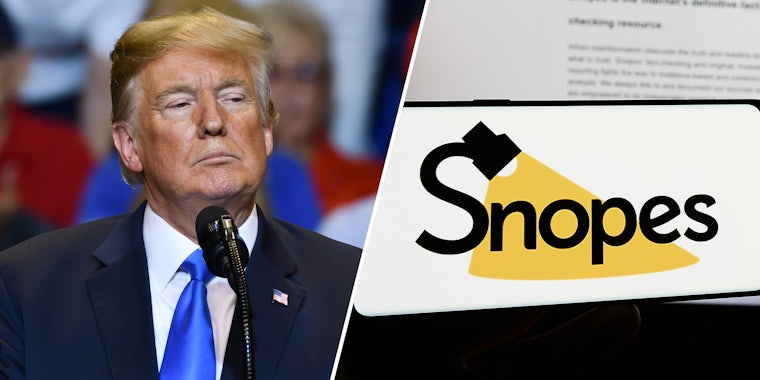 Liberals are mad that Snopes debunked them on Trump