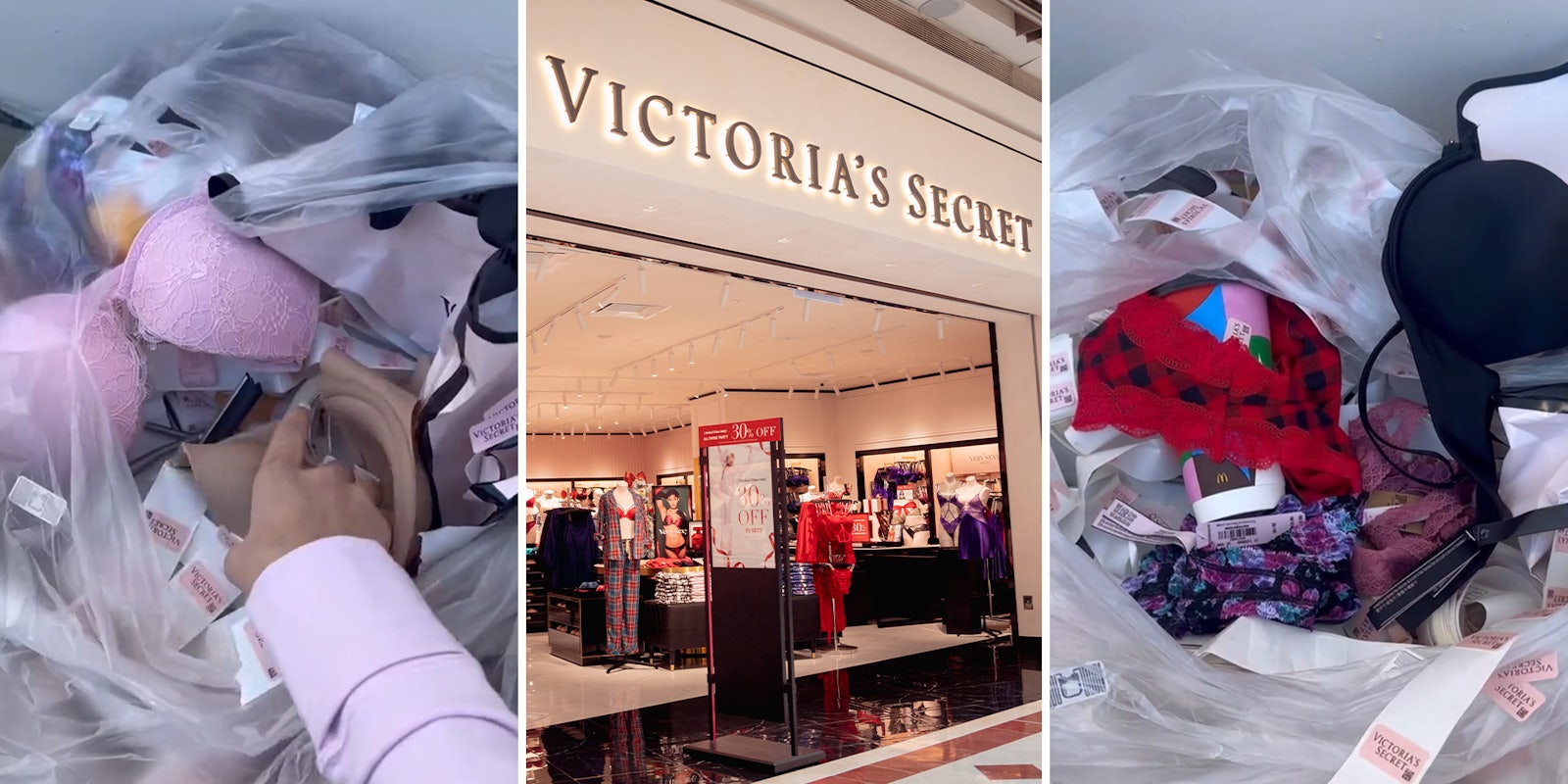 Customer finds bag of brand-new Victoria’s Secret items in dumpster. Viewers think it’s a worker’s stash for later