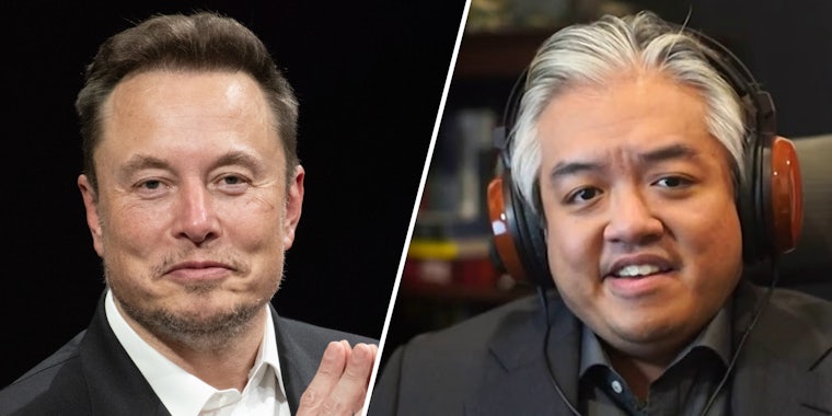 Elon Musk(l), Ian Miles Cheong(r)