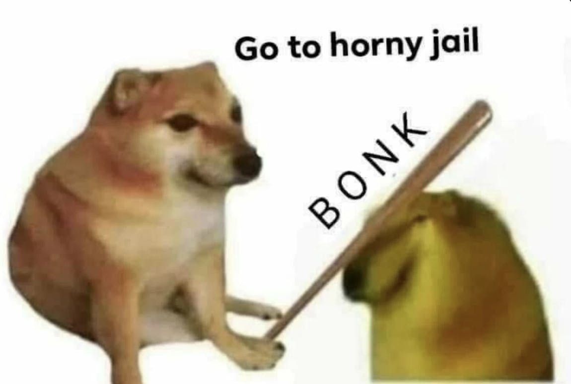 Go to horny jail meme