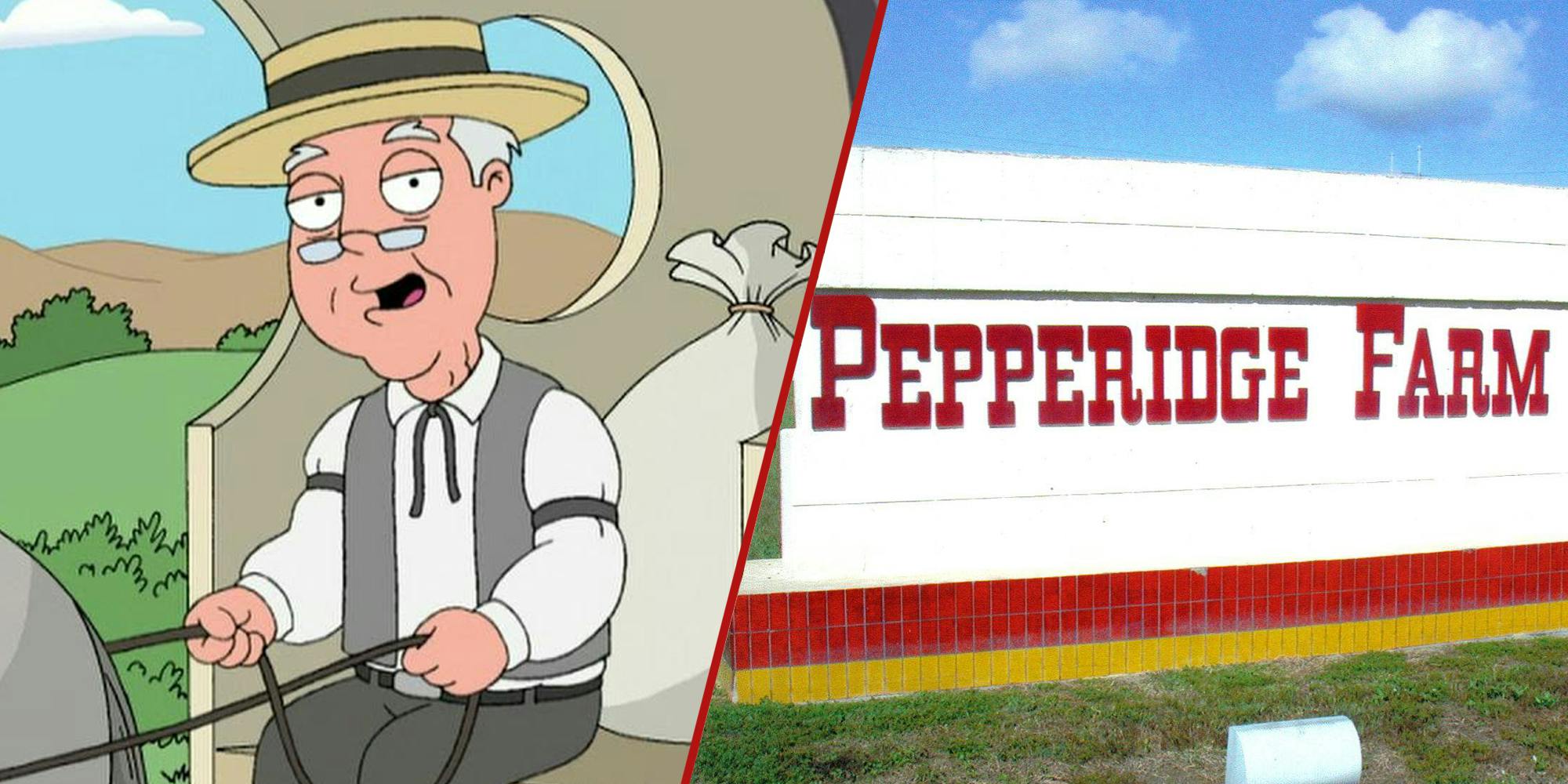Pepperidge Farm Remembers meme(l), Pepperidge Farm sign(r)