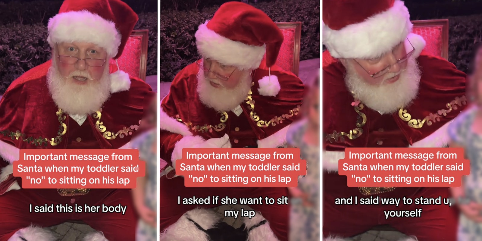 Santa actor gives little girl a lesson on body autonomy