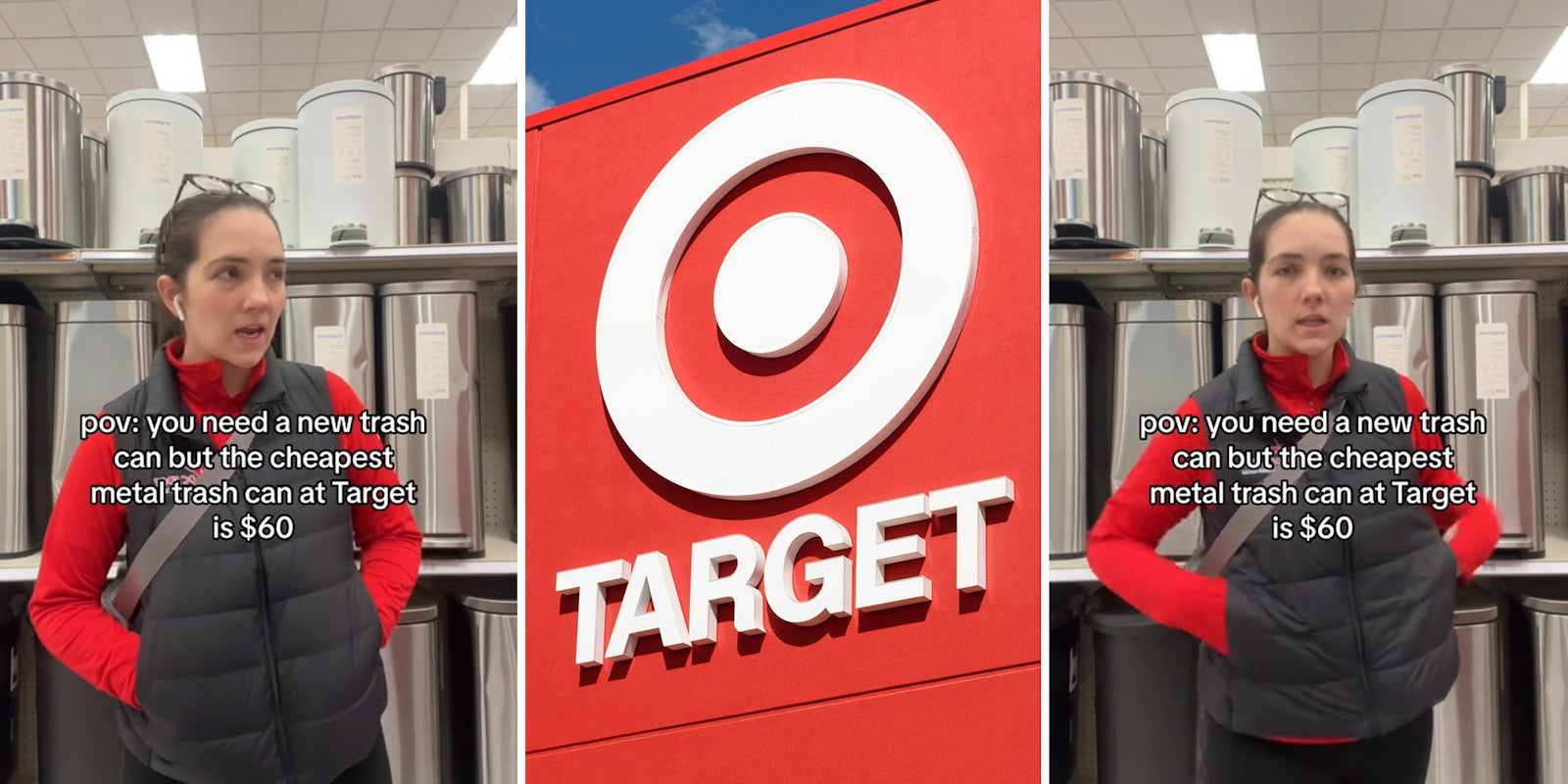 Target shopper says cheapest trash can is $60.