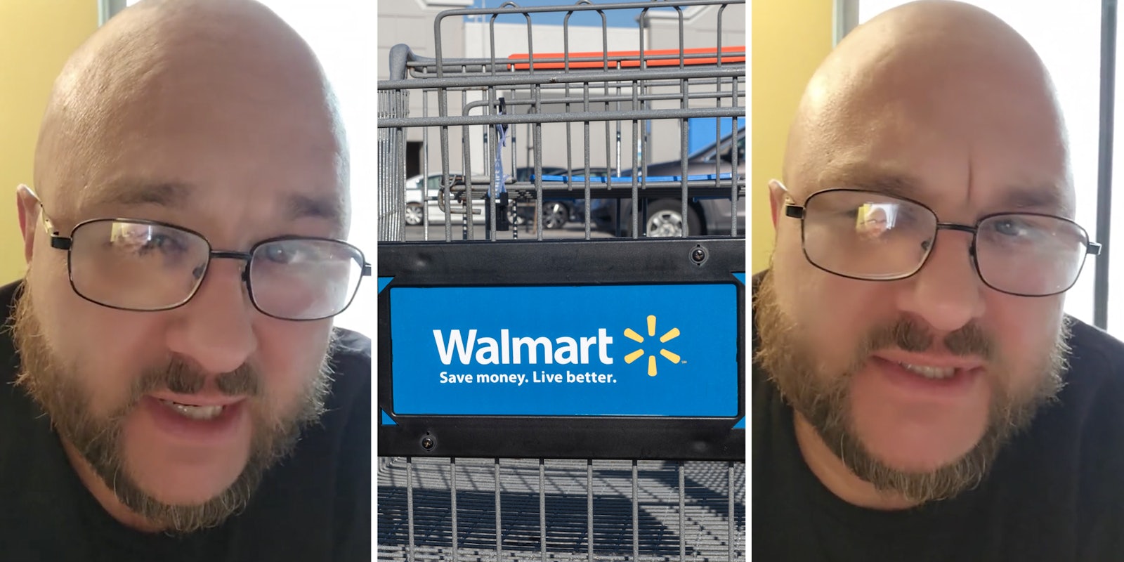 Man(l+r), Walmart cart(c)