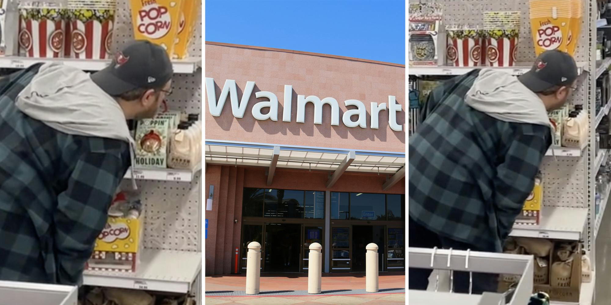 Nakupující drží Walmart „Floor Walker“ v akci
