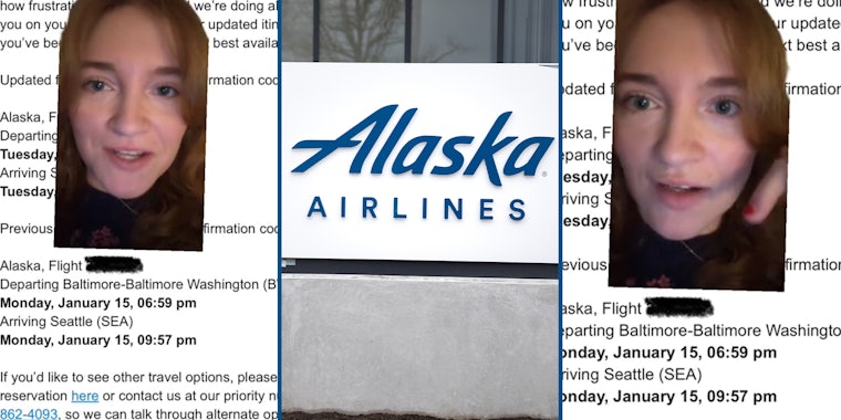 Traveler says Alaska Airlines changed her flight—to leave from a different city on the opposite coast