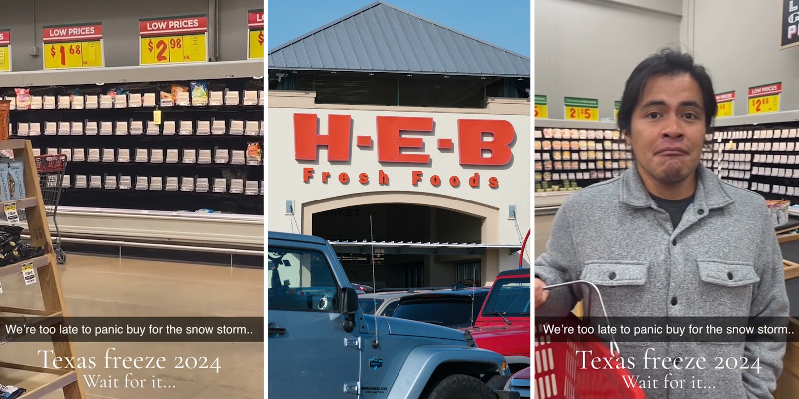 H-E-B customer shows empty grocery store amid ‘panic buying’ for Texas freeze