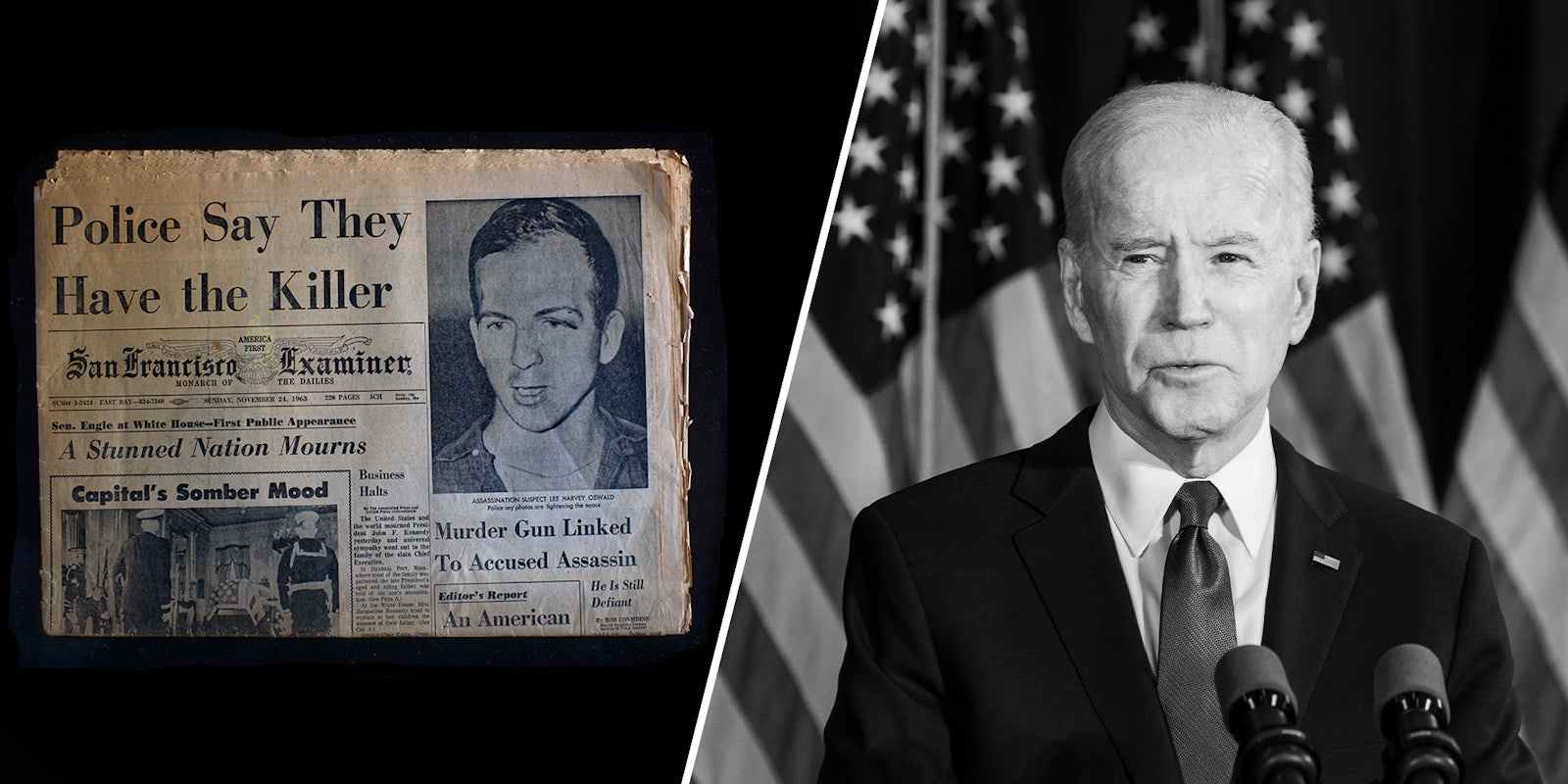 Conspiracy theorists think Lee Harvey Oswald, the man who shot JFK, is actually Joe Biden