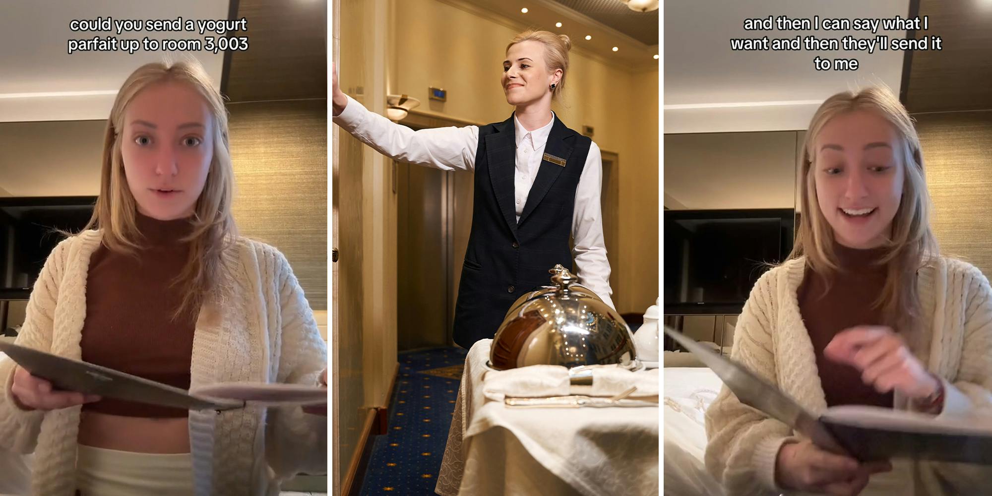 Autistic woman shows what happens when she orders room service for the first time