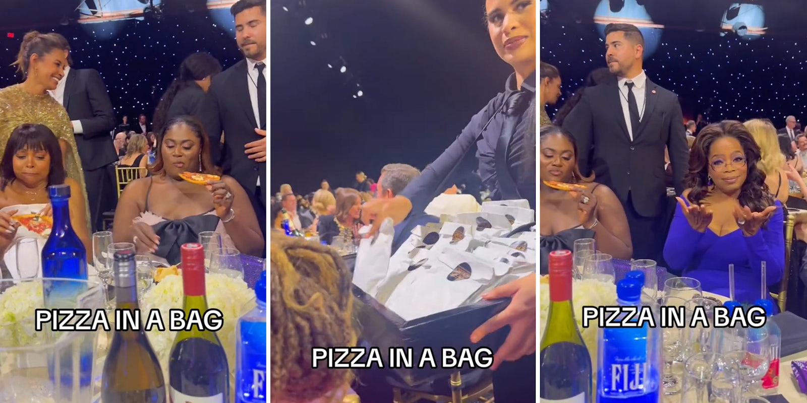 People are shocked Oprah was served pizza in a bag at awards show