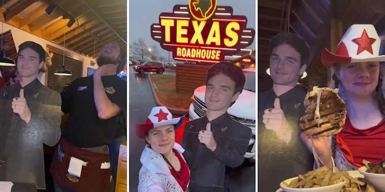 Woman takes cardboard cut-out of Jacob Elordi on ‘date’ to Texas Roadhouse