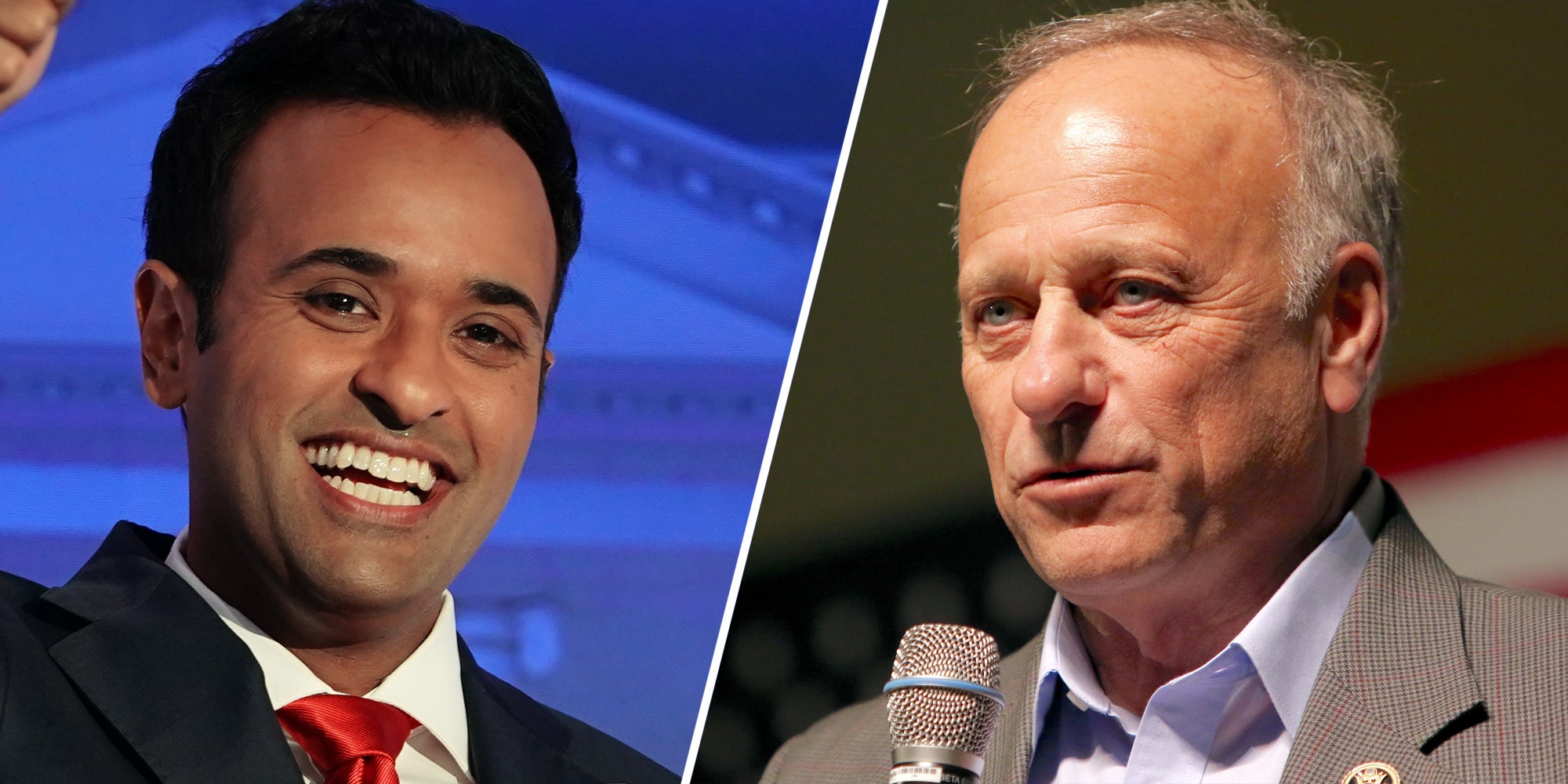 Vivek Ramaswamy(l),Steve King(r)