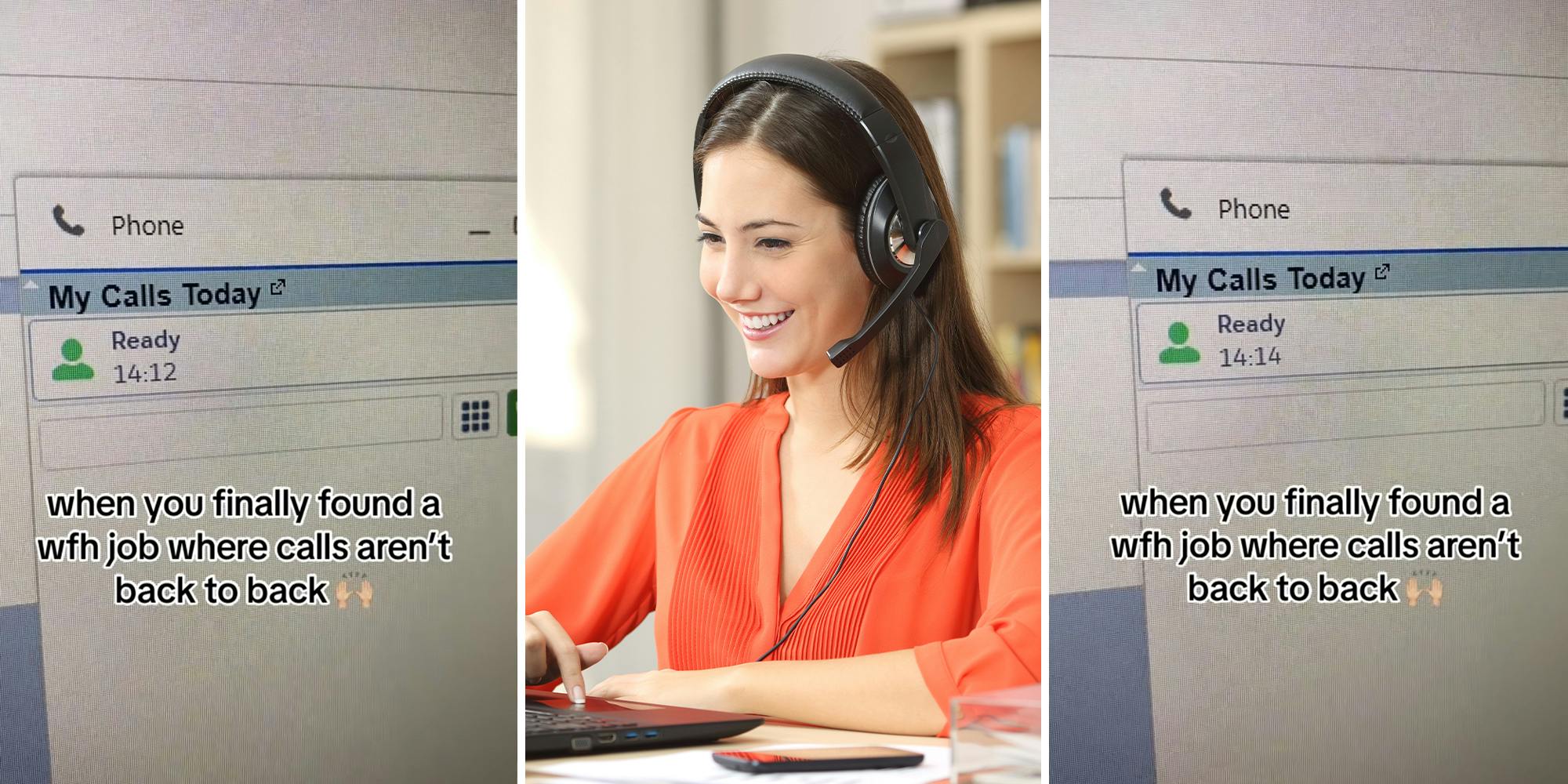 Work-from-home employee praises job for not making her take back-to-back calls.