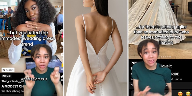Woman questions existence of “immodest wedding dress trend”