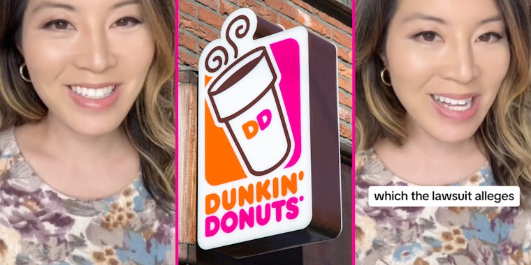 Woman talking(l+r), Dunkin Donuts(c)