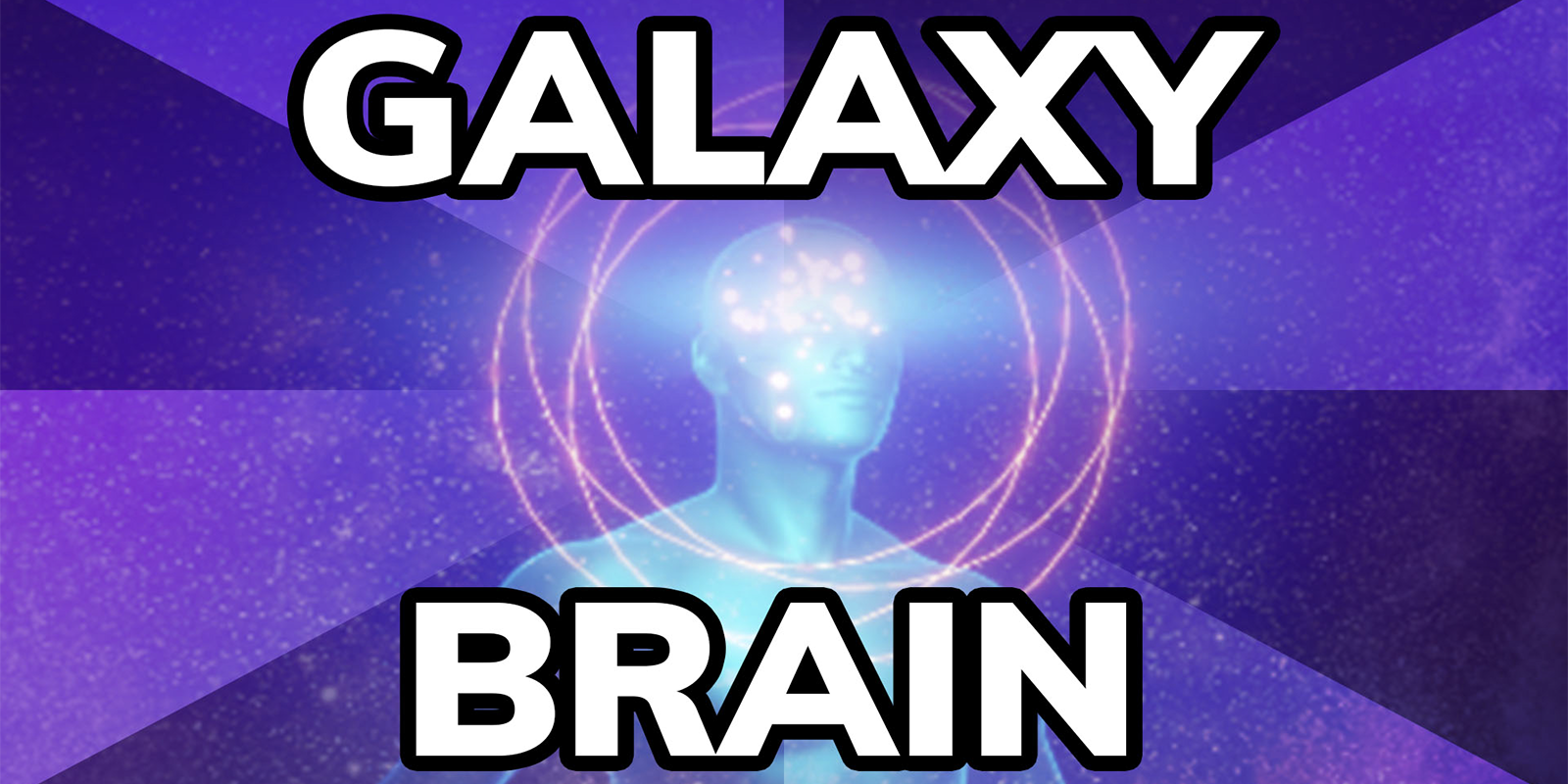 galaxy brain meme on a purple background