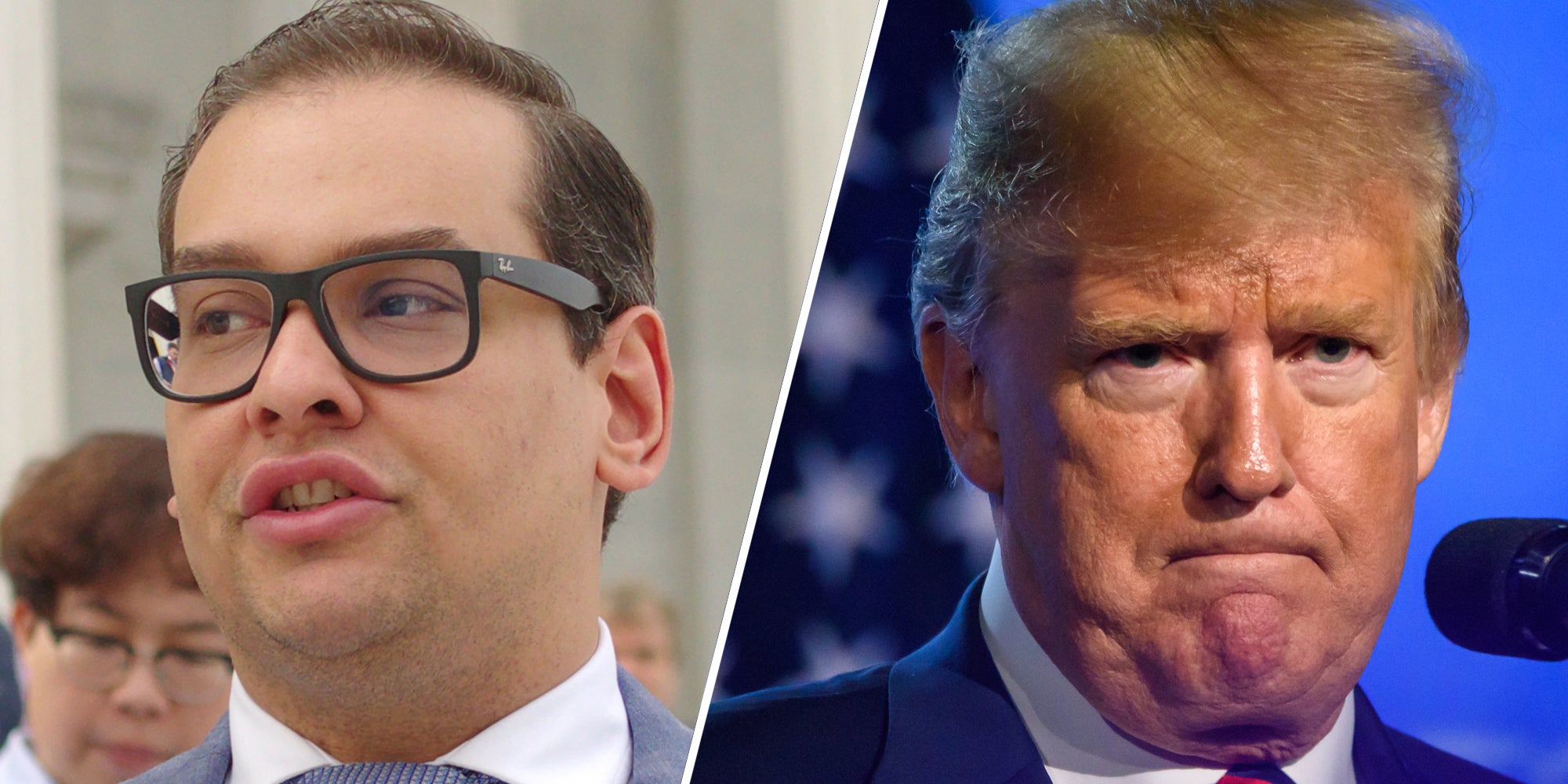 George Santos(l), Donald Trump(r)