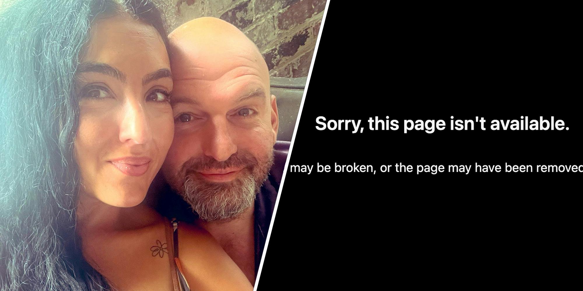 Gisele and John Fetterman(l), Page not available(r)