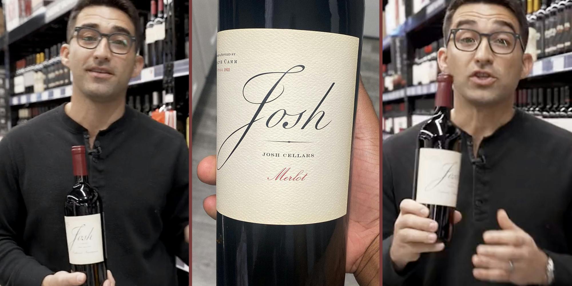 Man holding josh wine(l+r), Hand holding josh wine(c)