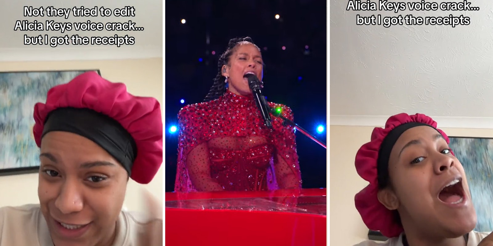 People think the Super Bowl edited out Alicia Keys' voice cracking during performance