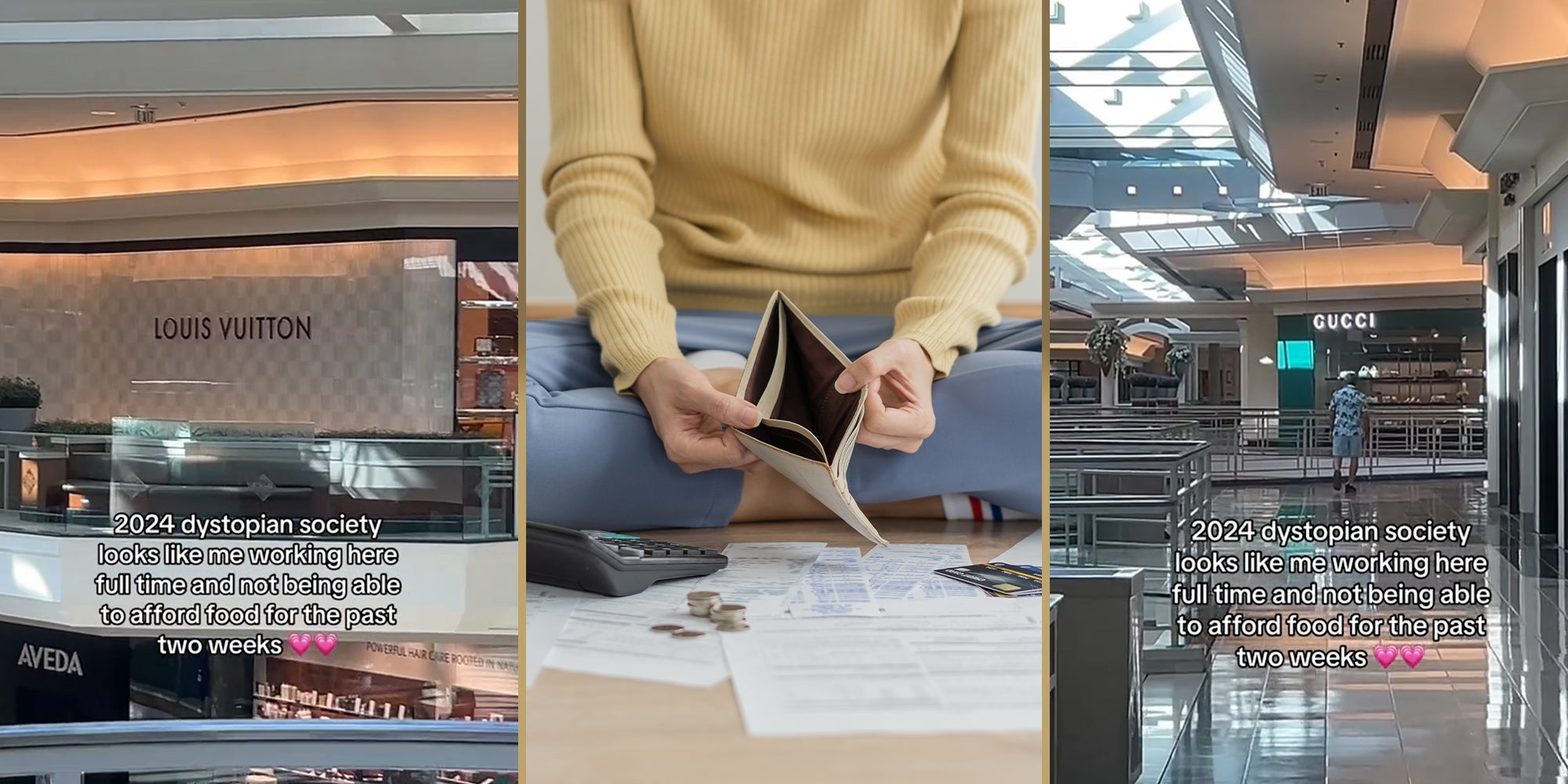 Worker works at mall with luxury stores like Gucci, Louis Vuitton, and Tesla but can’t afford food for the last 2 weeks