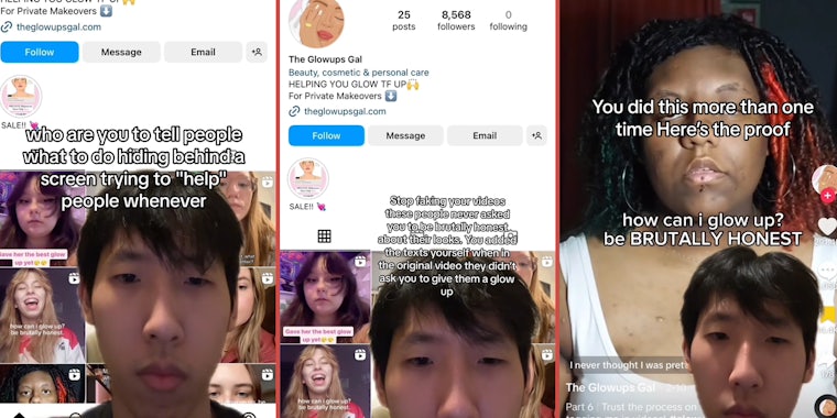 ThatGlowUpGal is offering makeover advice without consent